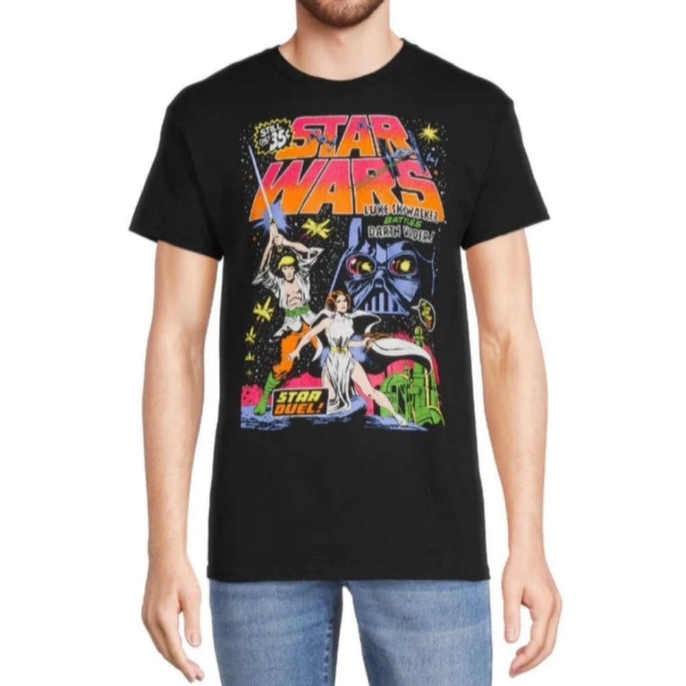Star Wars Men's Size Small (34-36) Star Duel Graphic Tee with Short Sleeves NWT